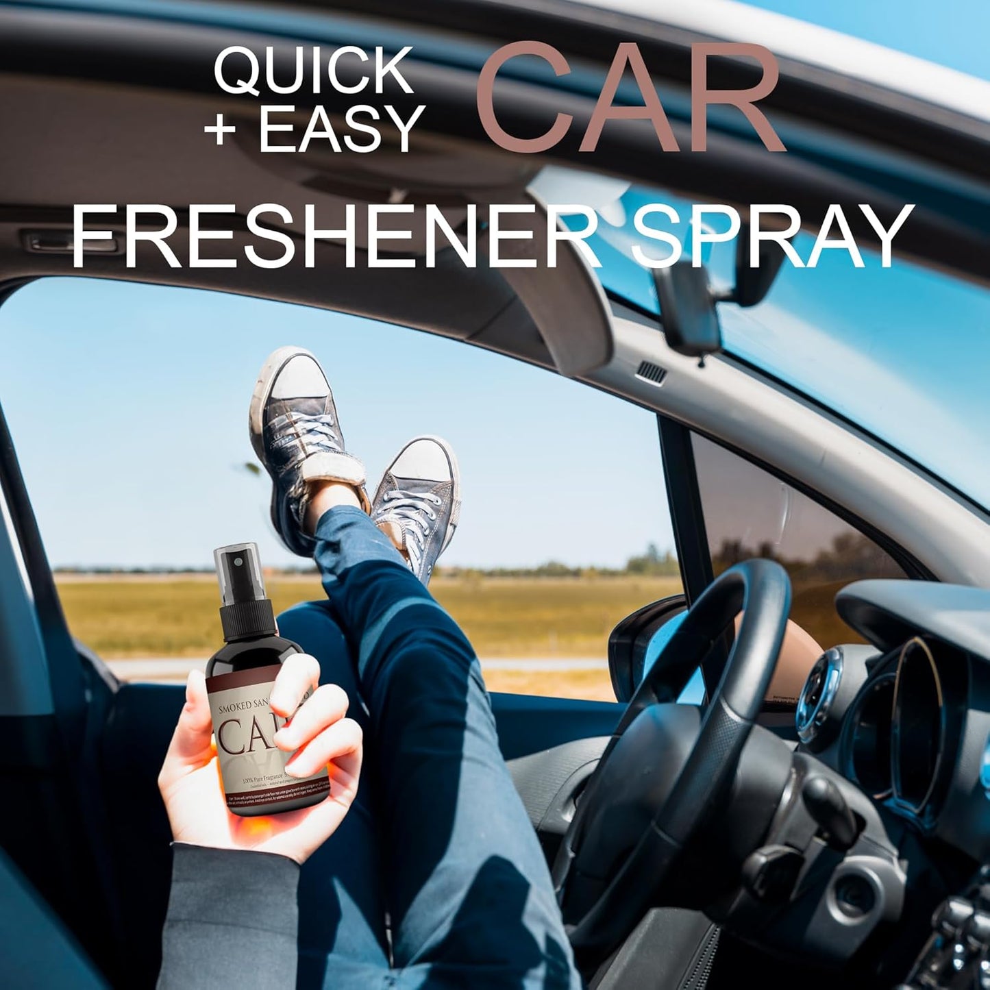 Car Spray Freshener - Luxury Car Air Freshener - Long Lasting Car Air Fresheners and Car Scents to Freshen up Car - 2Oz Automotive Air Fresheners (Smoked Sandalwood Scent, 2 Pack)